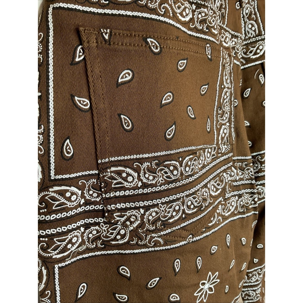 Fashion NOVA Men Taking Over Paisley Straight Jeans Brown W42 - Picture 5 of 6